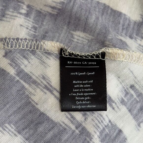 Anthropologie Deletta Sz L Ikat‎ Tunic Tee Lavender Purple Cream Cap Sleeve - Picture 7 of 8